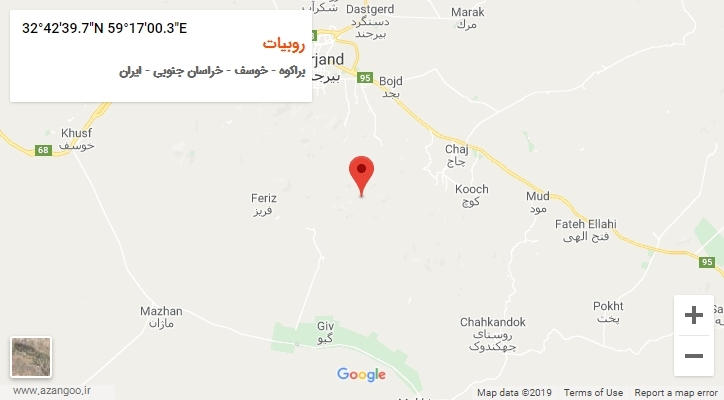 روستای روبیات بر روی نقشه