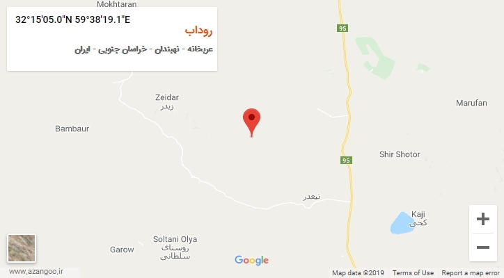 روستای روداب بر روی نقشه