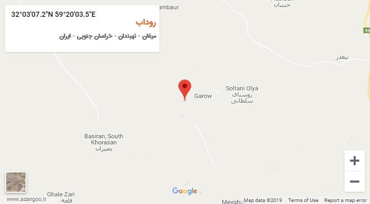 روستای روداب بر روی نقشه