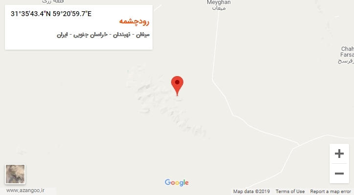 روستای رودچشمه بر روی نقشه