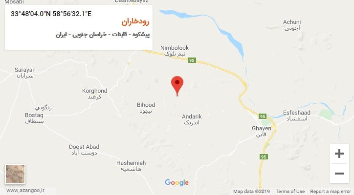 روستای رودخاران بر روی نقشه