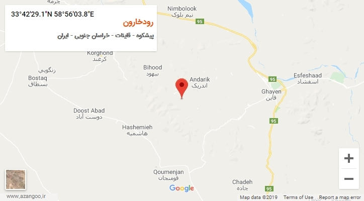 روستای رودخارون بر روی نقشه