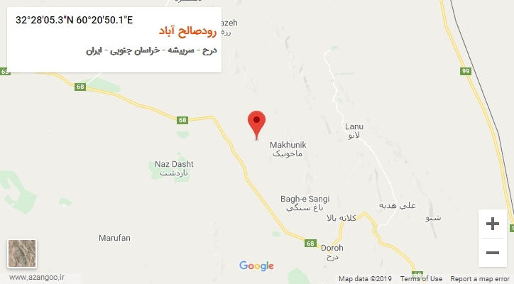 روستای رودصالح آباد بر روی نقشه