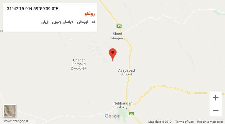 روستای روغنو بر روی نقشه