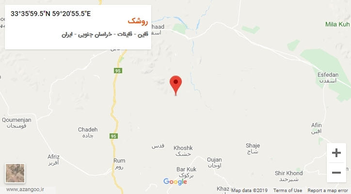 روستای روشک بر روی نقشه