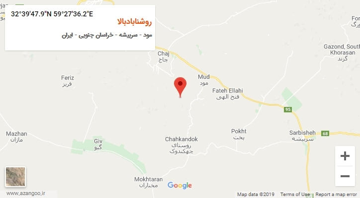 روستای روشنابادبالا بر روی نقشه