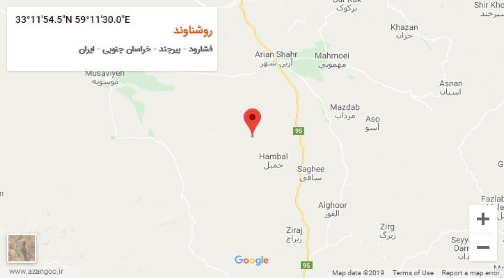 روستای روشناوند بر روی نقشه