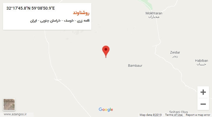 روستای روشناوند بر روی نقشه