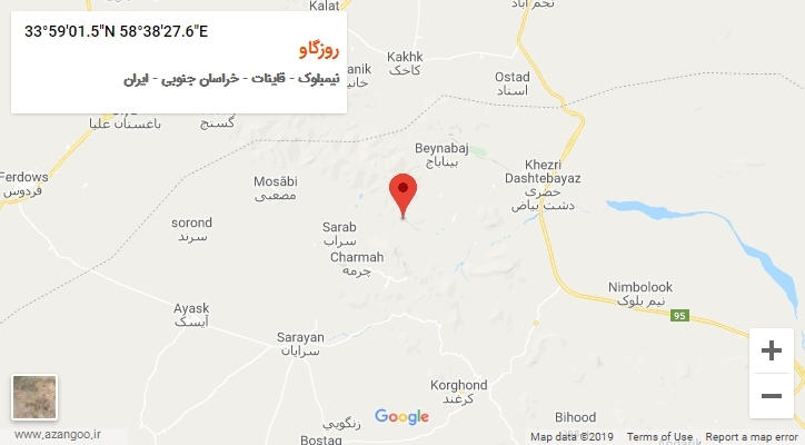 روستای روزگاو بر روی نقشه