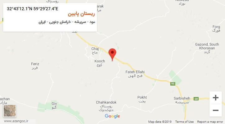 روستای ریستان پایین بر روی نقشه