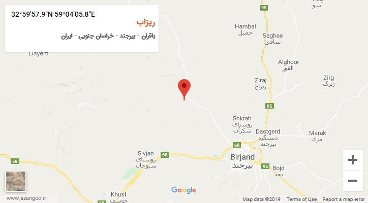 روستای ریزاب بر روی نقشه