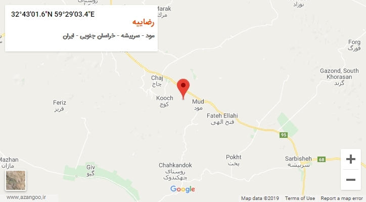 روستای رضاییه بر روی نقشه