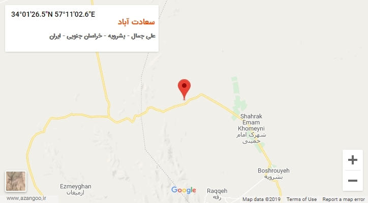 روستای سعادت آباد بر روی نقشه