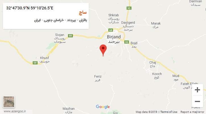 روستای ساچ بر روی نقشه