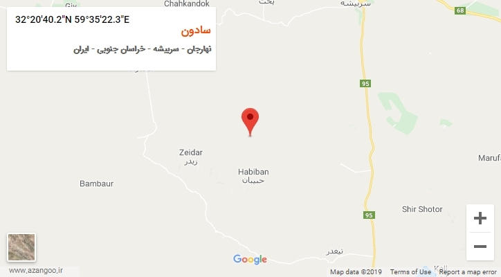 روستای سادون بر روی نقشه
