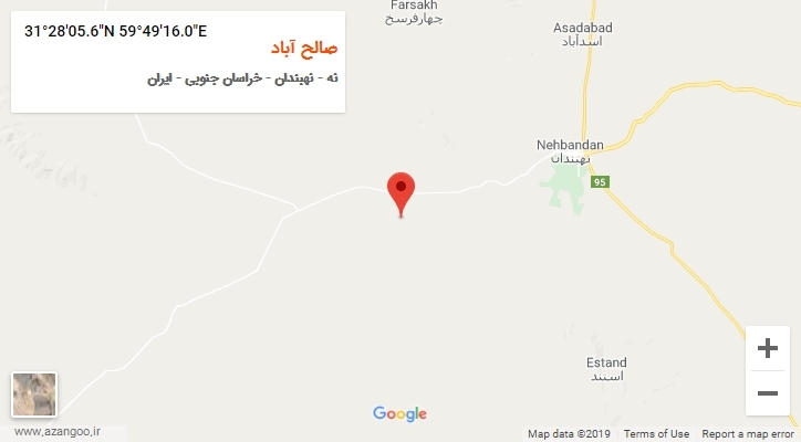 روستای صالح آباد بر روی نقشه