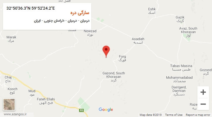 روستای سارگی دره بر روی نقشه