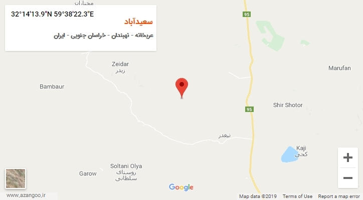 روستای سعیدآباد بر روی نقشه