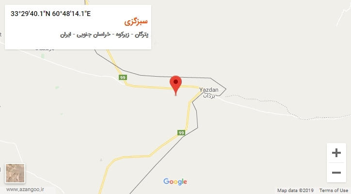 روستای سبزگزی بر روی نقشه