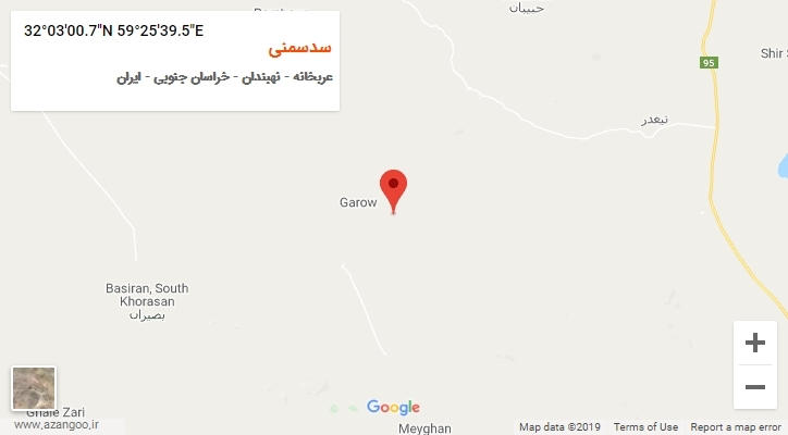 روستای سدسمنی بر روی نقشه