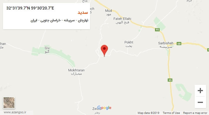 روستای سدید بر روی نقشه