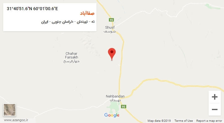 روستای صفاآباد بر روی نقشه