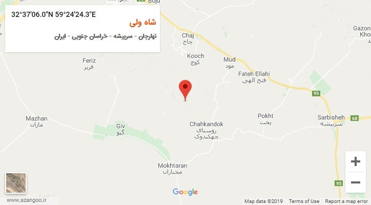 روستای شاه ولی بر روی نقشه