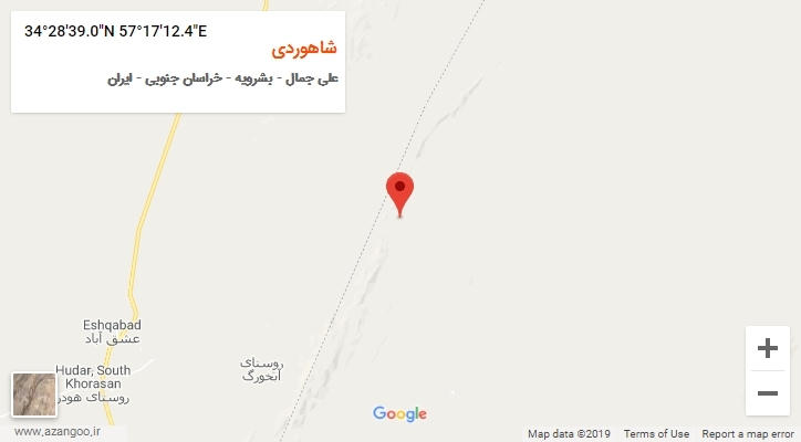 روستای شاهوردی بر روی نقشه
