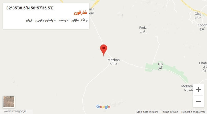 روستای شارفون بر روی نقشه