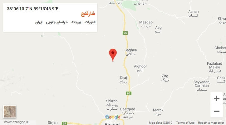 روستای شارقنج بر روی نقشه