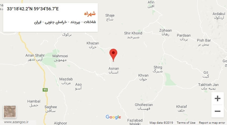 روستای شهراه بر روی نقشه