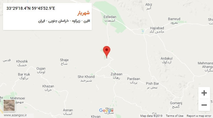 روستای شهریار بر روی نقشه