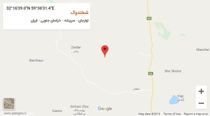 روستای شخندوک بر روی نقشه
