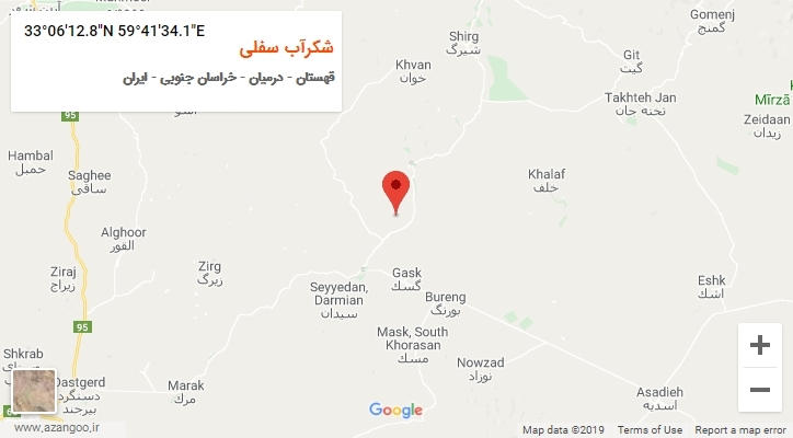 روستای شکرآب سفلی بر روی نقشه