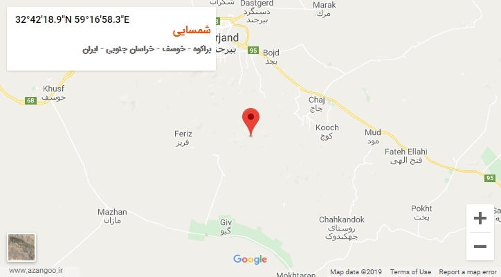 روستای شمسایی بر روی نقشه