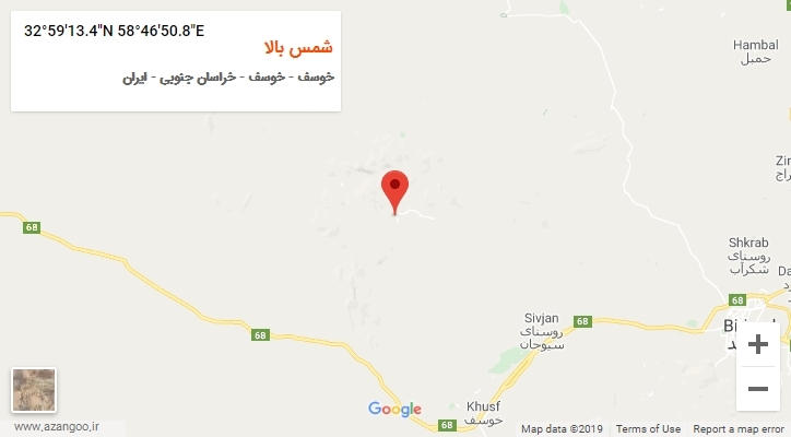روستای شمس بالا بر روی نقشه