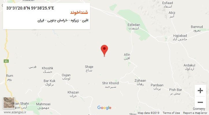 روستای شنداخوند بر روی نقشه