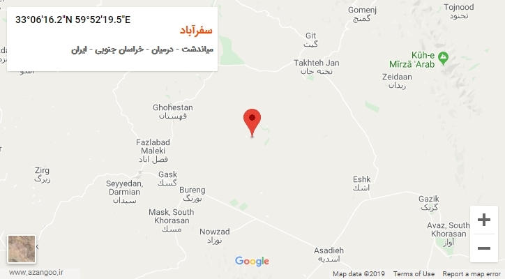 روستای سفرآباد بر روی نقشه