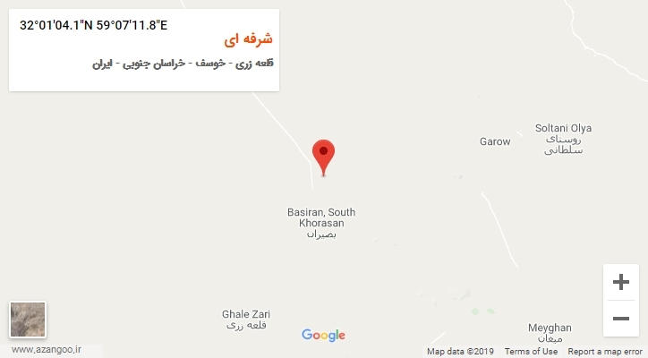 روستای شرفه ای بر روی نقشه