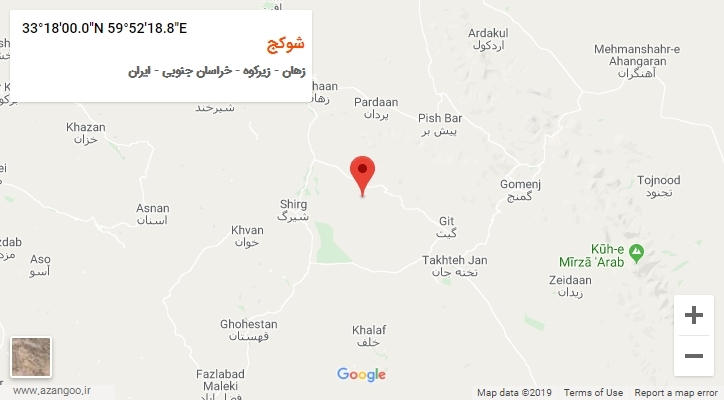 روستای شوکج بر روی نقشه