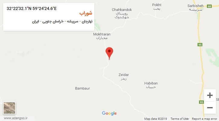 روستای شوراب بر روی نقشه