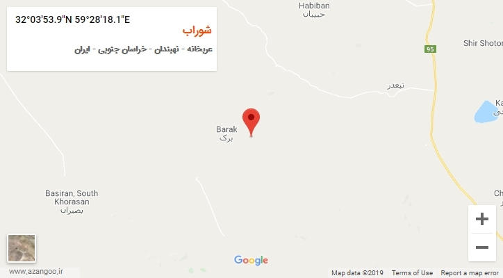 روستای شوراب بر روی نقشه