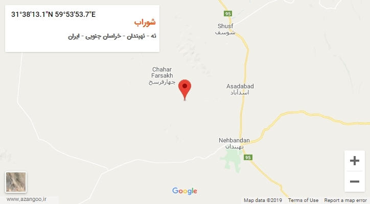 روستای شوراب بر روی نقشه