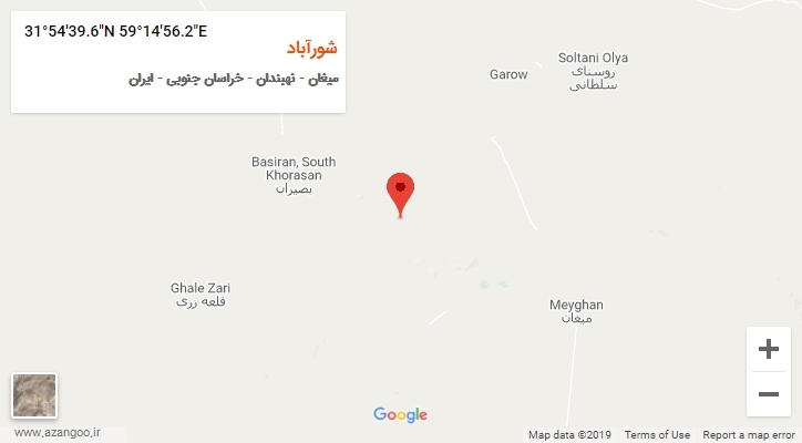 روستای شورآباد بر روی نقشه