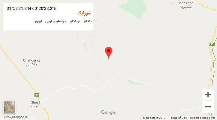روستای شورابک بر روی نقشه