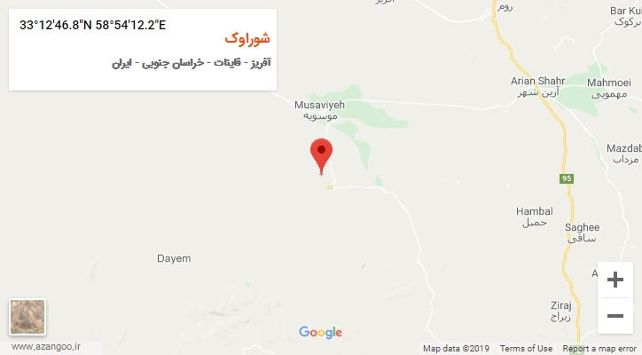 روستای شوراوک بر روی نقشه