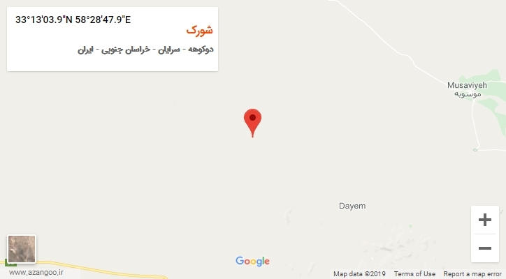 روستای شورک بر روی نقشه