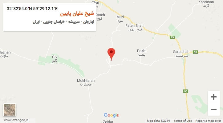 روستای شیخ علیان پایین بر روی نقشه