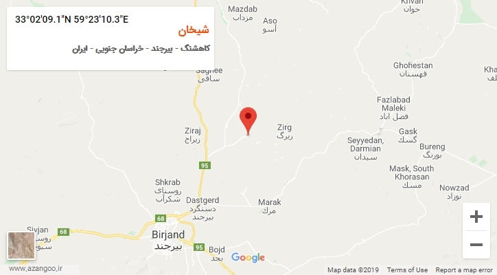 روستای شیخان بر روی نقشه