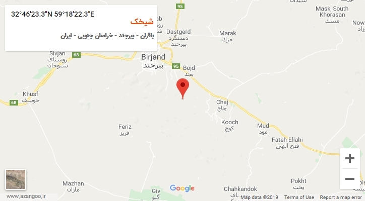 روستای شیخک بر روی نقشه